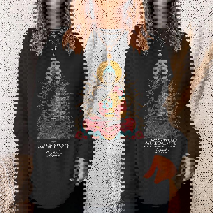 アンコールワット カンボジア ブッダ ヴィンテージ 仏教 お土産 スウェットシャツ 彼女への贈り物