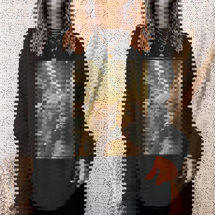 アンティーク調のドールフェイスミーム スウェットシャツ 彼女への贈り物