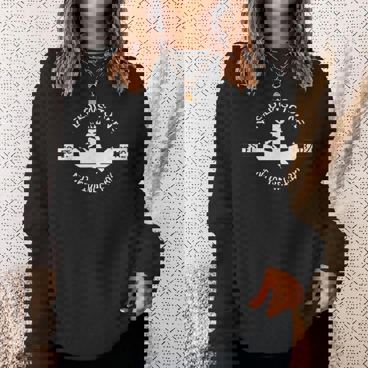 イエローストーン国立公園 ヘラジカ カヌー スウェットシャツ 彼女への贈り物