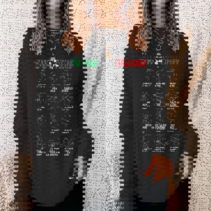 イタリアのジェスチャー、翻訳者、面白いハンドジェスチャー。 スウェットシャツ 彼女への贈り物