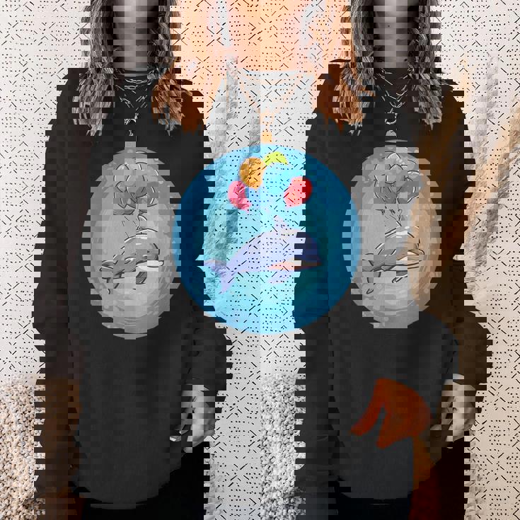 イルカと風船のコスチュームで一日を明るくしましょう。 スウェットシャツ 彼女への贈り物