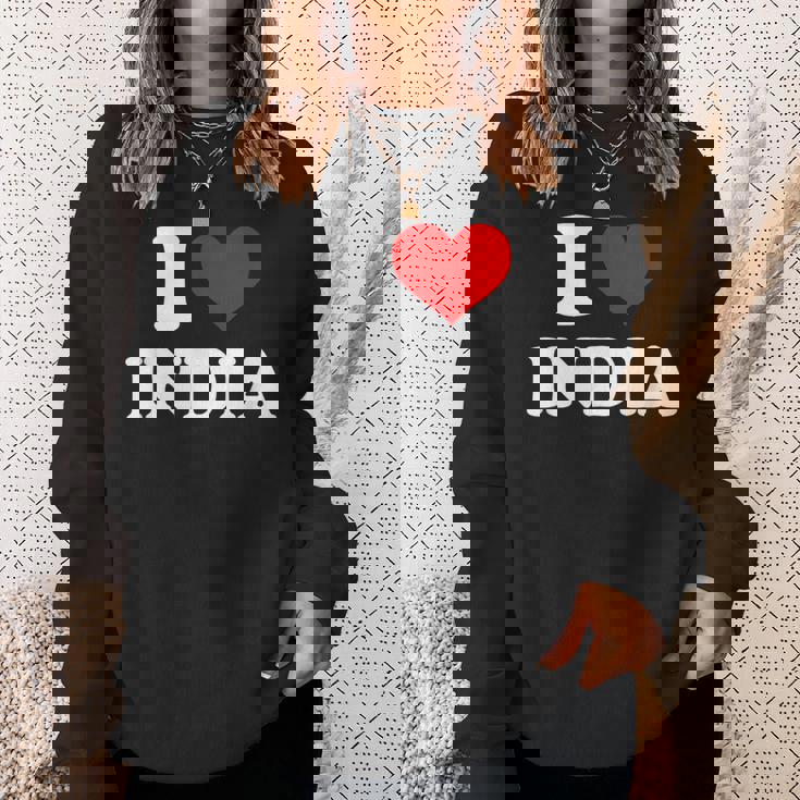 インド I Heart India I Love India スウェットシャツ 彼女への贈り物