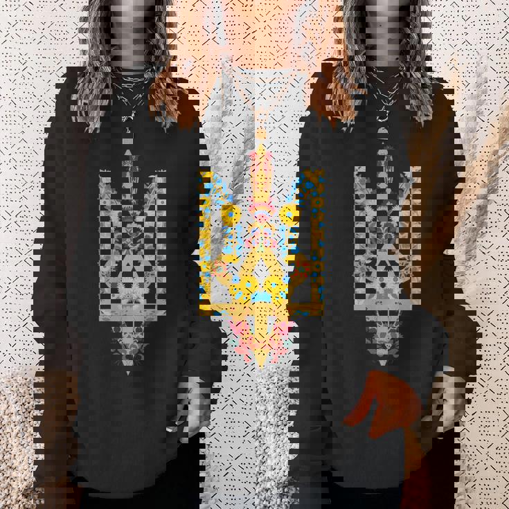 ウクライナ Trysub ヒマワリ レトロ フローラル ウクライナyshyvanka 長袖tシャツ スウェットシャツ 彼女への贈り物