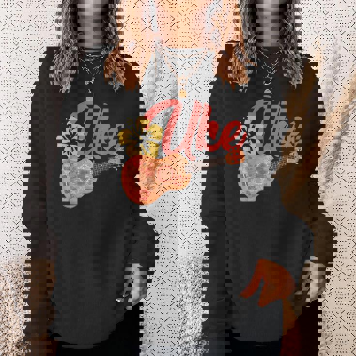 ウクレレギターギタリスト楽器 スウェットシャツ 彼女への贈り物