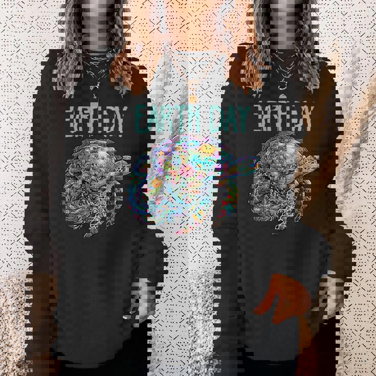 ウミガメ 地球 日 救う かわいい 惑星 学生 先生 スウェットシャツ 彼女への贈り物