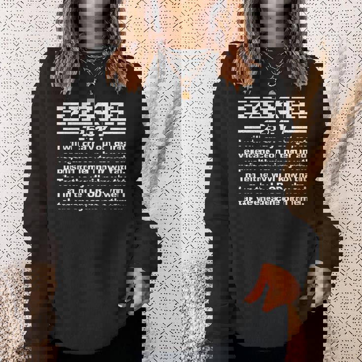 エゼキエル書第25章17節 長袖tシャツ スウェットシャツ 彼女への贈り物