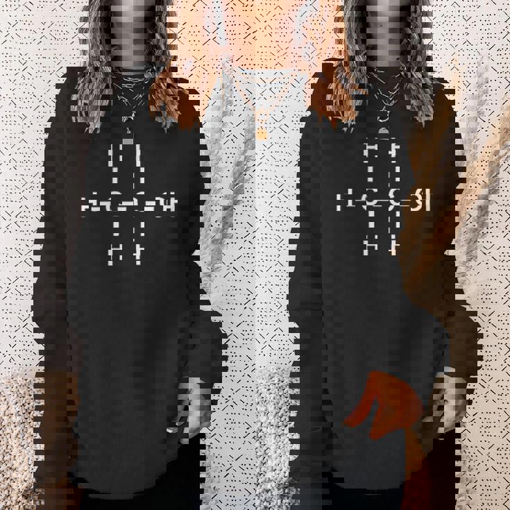 エタノールアルコール分子tシャツ化学ホワイトデザイン スウェットシャツ 彼女への贈り物