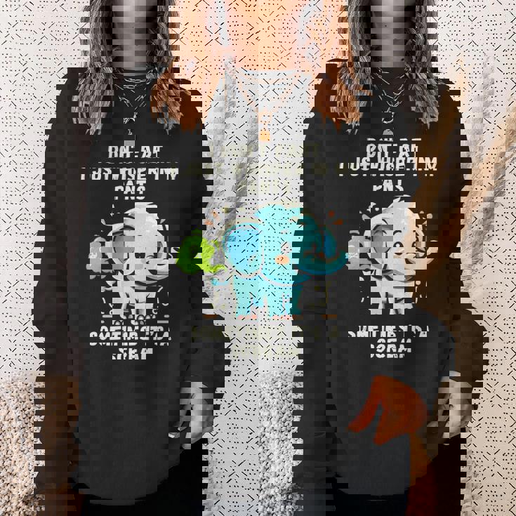 エレファントおならしないよ時々ズボンの中でささやくだけ 長袖tシャツ スウェットシャツ 彼女への贈り物