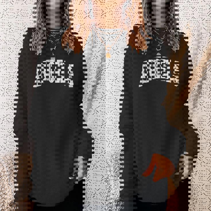 エンジェルス マスコットビンテージアスレチックスポーツネームデザイン スウェットシャツ 彼女への贈り物