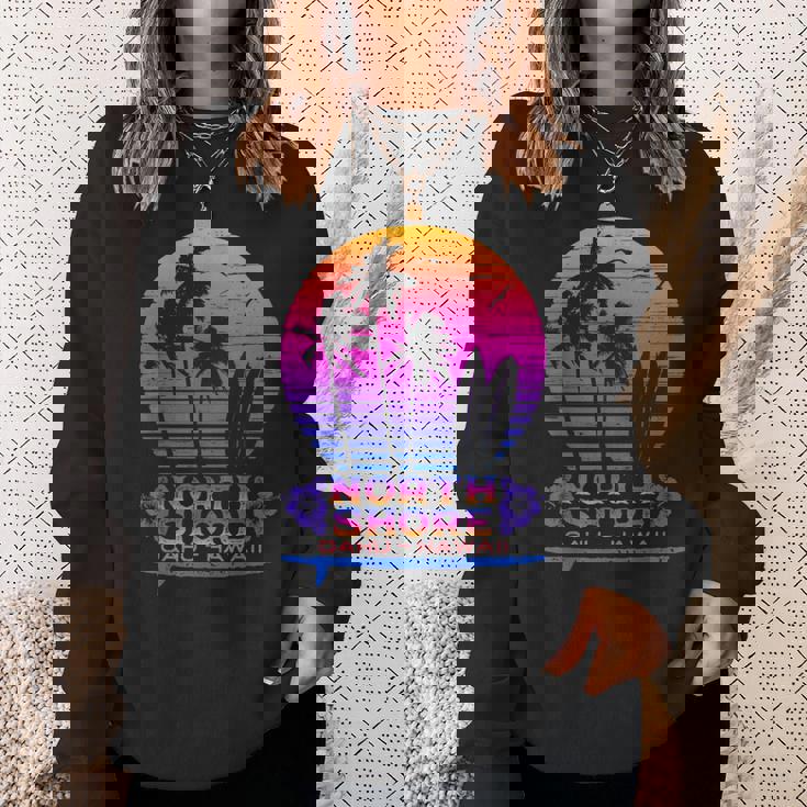 オアフ島ノースショア ハワイお土産サーフィンスタイル スウェットシャツ 彼女への贈り物