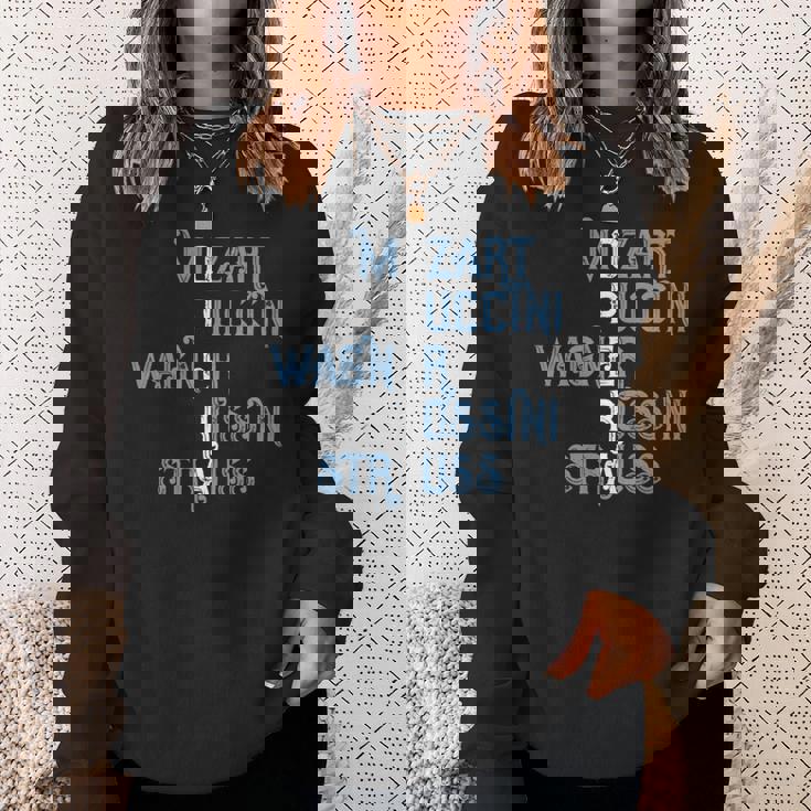 オペラ好きのギフト モーツァルト プッチーニ ワーグナー ロッシーニ シュトラウス 長袖tシャツ スウェットシャツ 彼女への贈り物