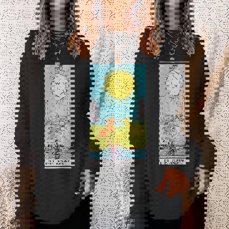 オリジナルのrider Waite Deckのムーンヴィンテージタロットカード。 長袖tシャツ スウェットシャツ 彼女への贈り物