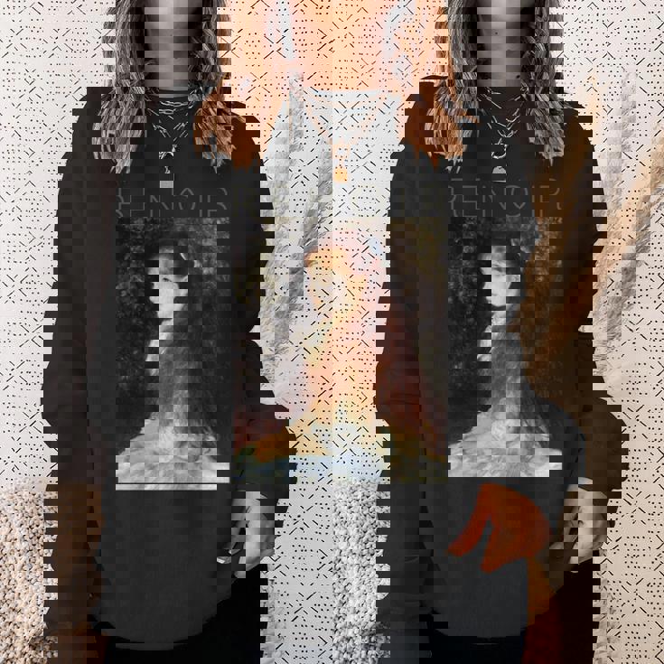 オーギュストルノワール-マドモアゼルダンヴェルの肖像 長袖tシャツ スウェットシャツ 彼女への贈り物