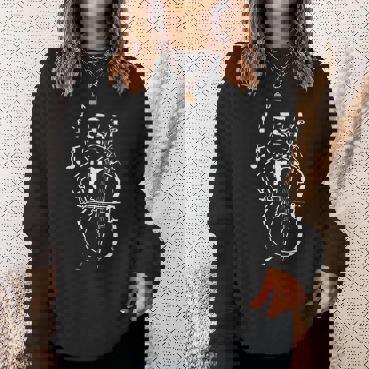 カエル 演奏 コントラバス 音符付き チェロ コントラバス スウェットシャツ 彼女への贈り物