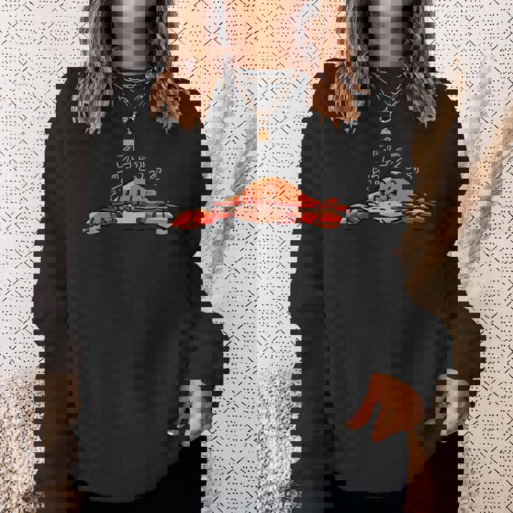 カニ寝シャツ 疲れたパジャマグラフィック スウェットシャツ 彼女への贈り物