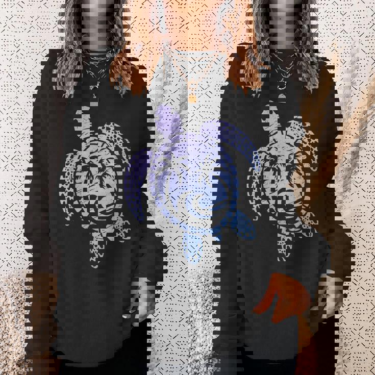 カメのモチーフ ヤシの木 波 フェス 夏 カメ サーフィン スウェットシャツ 彼女への贈り物