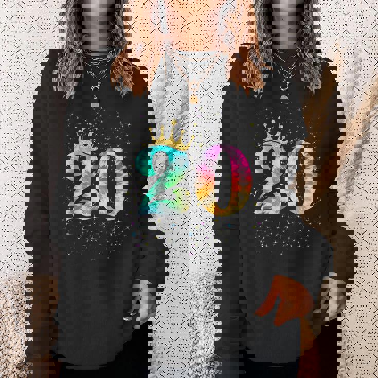 カラフルな絞り染め 20歳の女児 20歳の誕生日 スウェットシャツ 彼女への贈り物