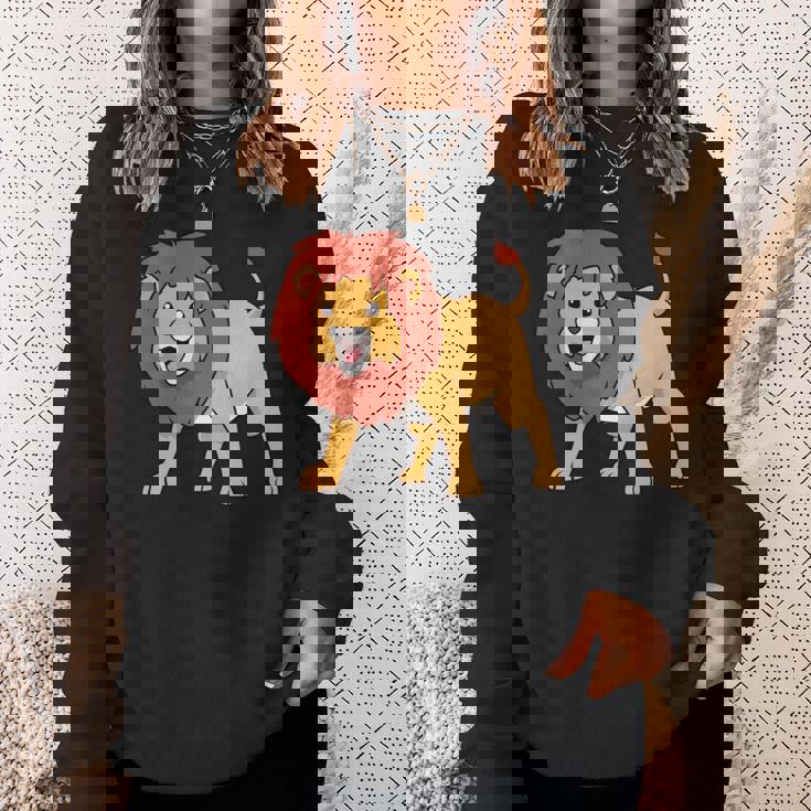 カワイイライオン 長袖tシャツ スウェットシャツ 彼女への贈り物