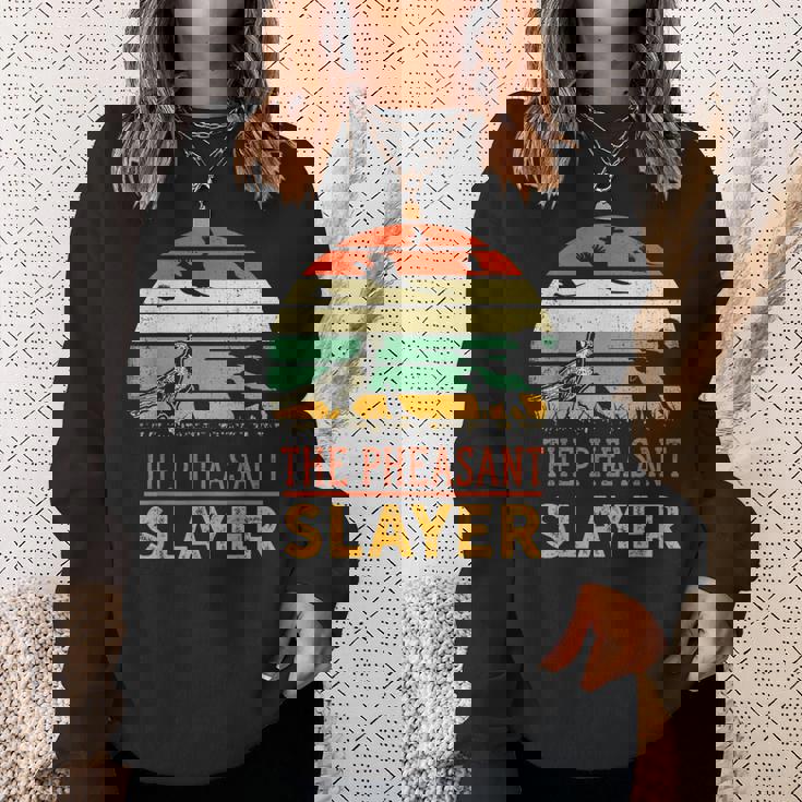 キジの鳥狩り 面白いスレイヤーハンターレトロヴィンテージ スウェットシャツ 彼女への贈り物