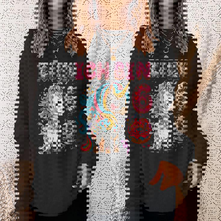 キッズ Kinder Ich Binchon 6 誕生日 ユニコーン 6歳 スウェットシャツ 彼女への贈り物