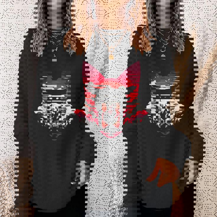 キツネ キツネ 九尾狐シルエット アニメ好き スウェットシャツ 彼女への贈り物