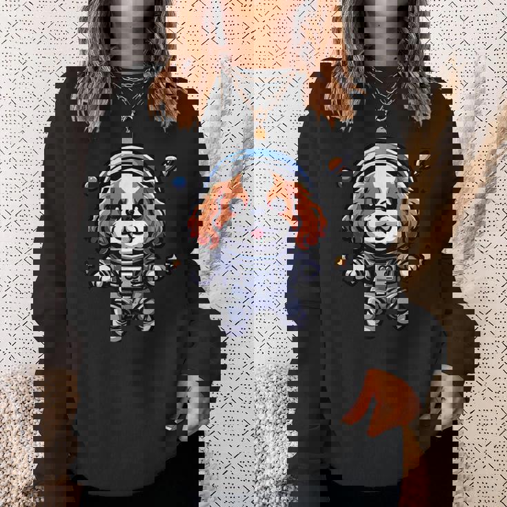 キャバリアキング チャールズ・スパニエル 宇宙飛行士 ファニードッグ 宇宙服 スウェットシャツ 彼女への贈り物