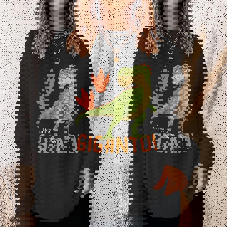 ギガントサウルス、最大の恐竜-カラフルで楽しいデザイン スウェットシャツ 彼女への贈り物