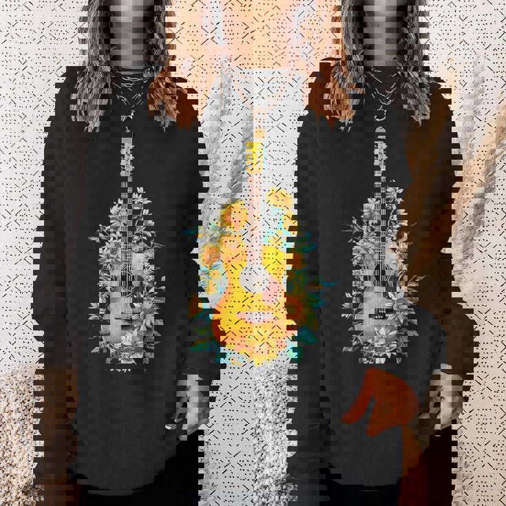 ギター 面白tシャツ おもしろ ギタリスト 服 音楽 メンズ キッズ ネタ 服 オリジナル 軽音 ひまわり スウェットシャツ 彼女への贈り物