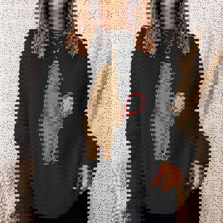 クマ テニス テニスラケット スポーツ スウェットシャツ 彼女への贈り物