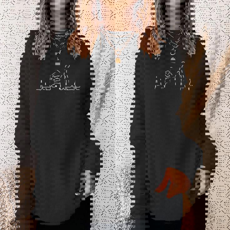 クリスマス ハートビート 猫好き ねこ好き ネコ好き ハートビート猫 猫の飼い主 心電図 おもしろ 可愛い ねこ ネコ スウェットシャツ 彼女への贈り物