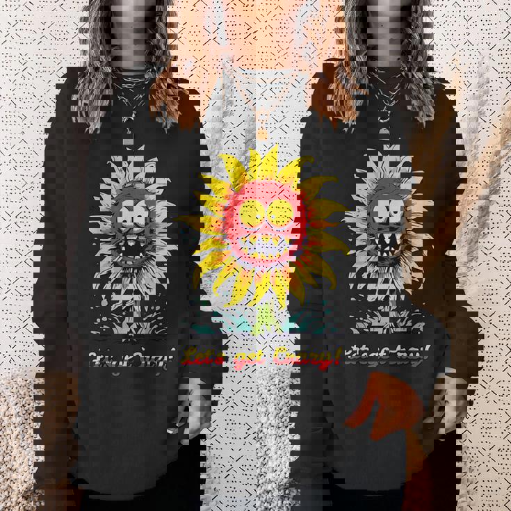 クレイジー クレイジー 面白い ひまわり スウェットシャツ 彼女への贈り物