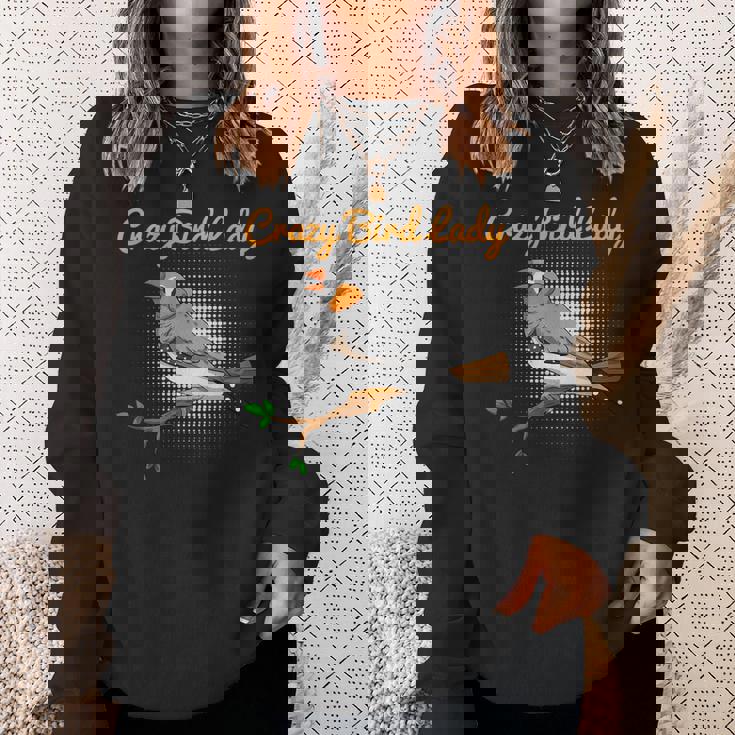 クレイジーバードレディキンカチョウ鳥類学 スウェットシャツ 彼女への贈り物