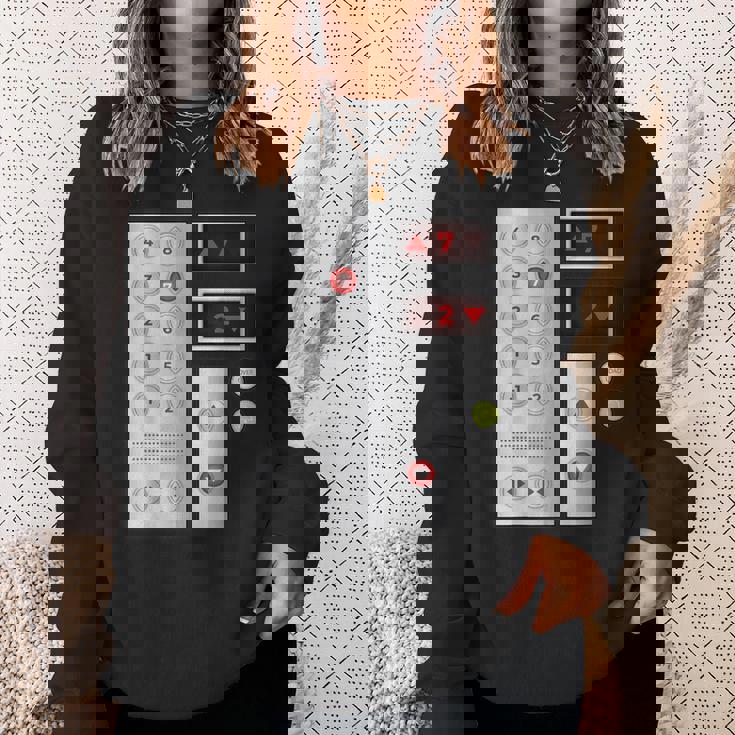 クールなエレベーターボタンアートメンズレディースリフトハロウィンコスチューム スウェットシャツ 彼女への贈り物