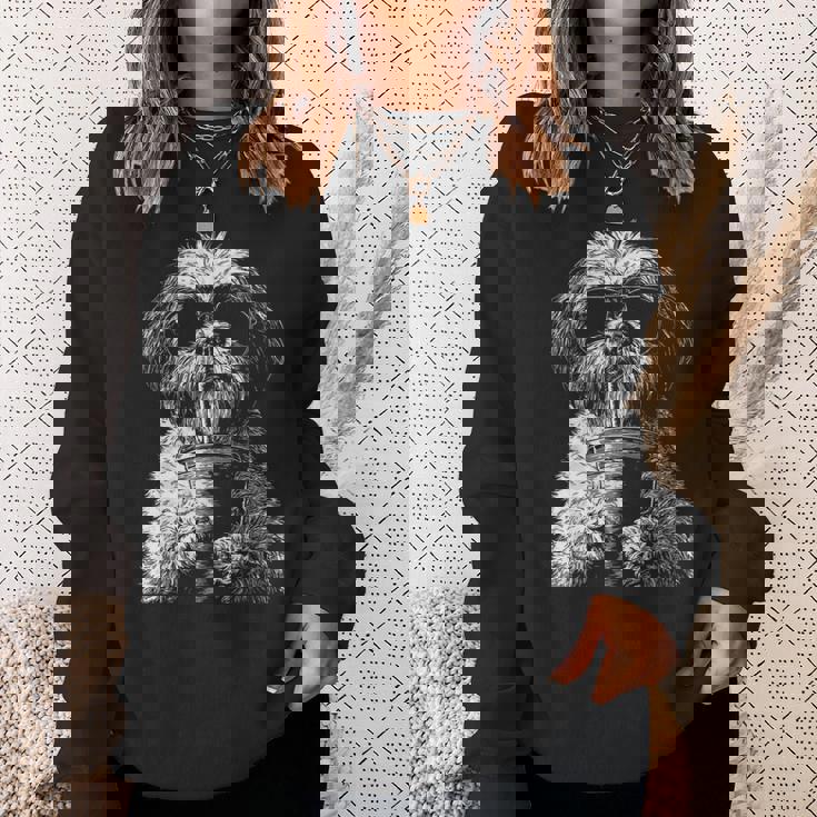 クールシーズードリンクアイスコーヒーファニードッグミームy2kグランジ スウェットシャツ 彼女への贈り物