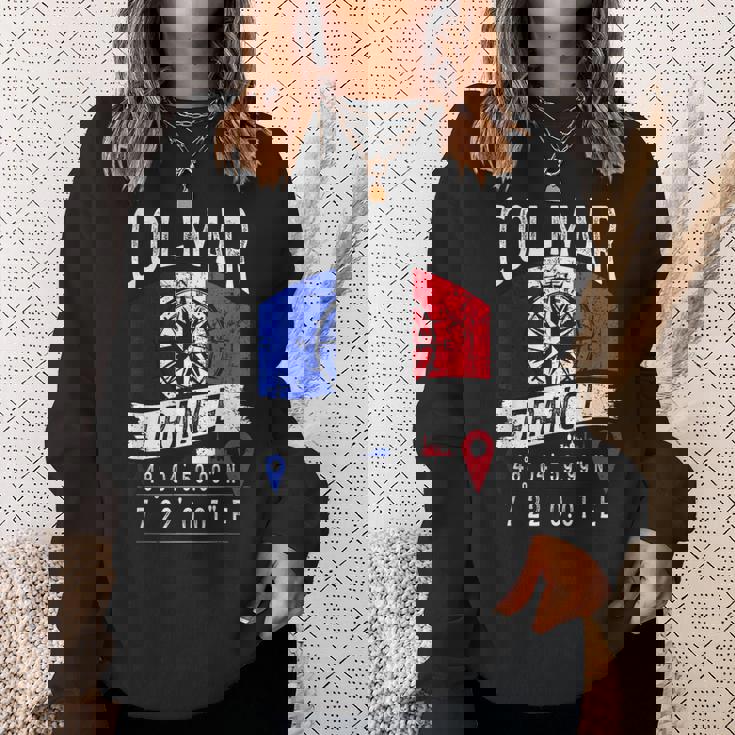 コルマール フランス国旗 Gps座標 コルマール スウェットシャツ 彼女への贈り物