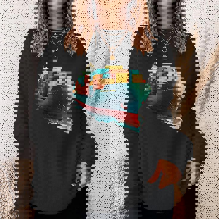 コンテナ輸送機船 スウェットシャツ 彼女への贈り物