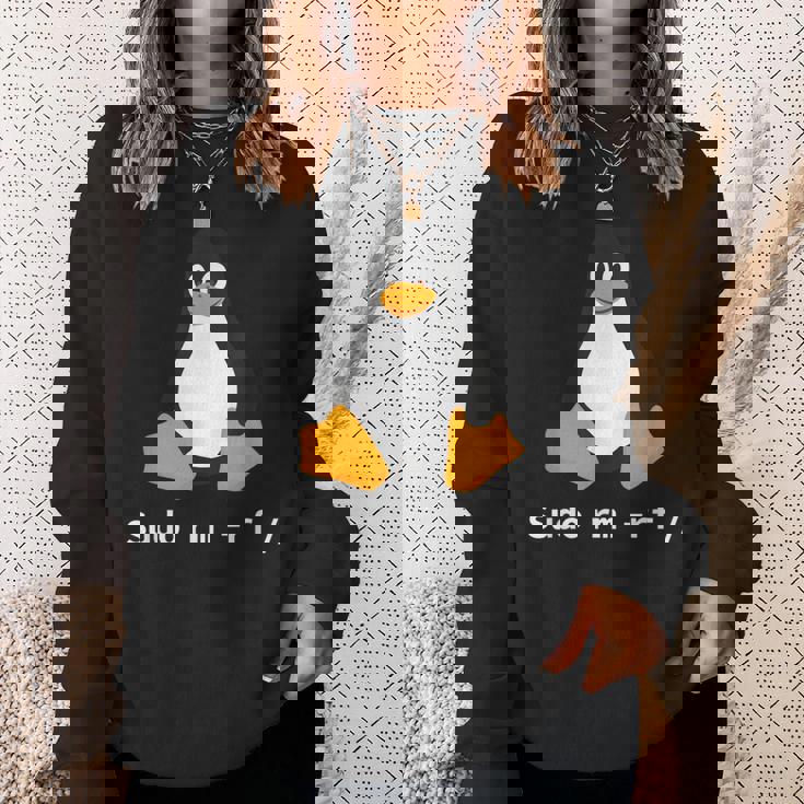 コンピューター -Udo Rm -Rf Tux Linux ペンギン プログラマー スウェットシャツ 彼女への贈り物