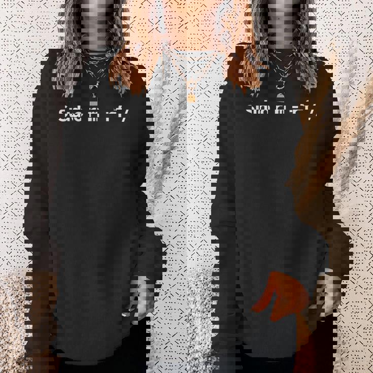 コンピューター -Udo Rm -Rf Tux Linux ペンギン プログラマー スウェットシャツ 彼女への贈り物