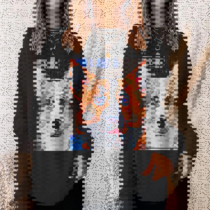 コーギー・ポートレート キュビズム・アート スウェットシャツ 彼女への贈り物