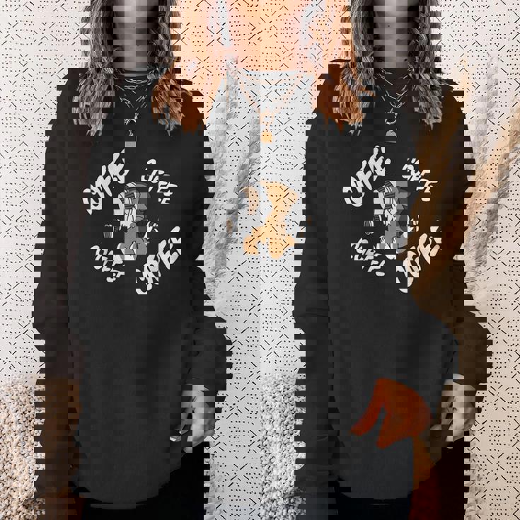 コーヒーシェットランド・シープドッグ犬 スウェットシャツ 彼女への贈り物