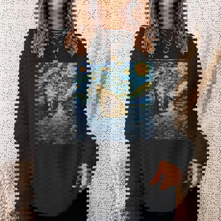 ゴッホ サメ 星月夜 ファニー レディース&メンズ スウェットシャツ 彼女への贈り物