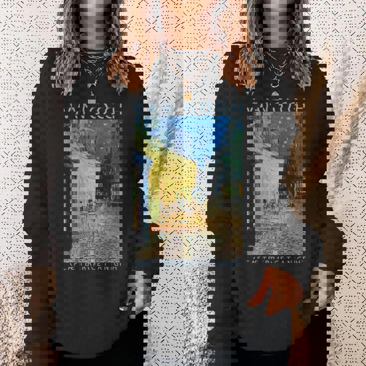 ゴッホ 面白いtシャツ アート 夜のカフェテラス 印象派 絵画 メンズ レディース 面白い 服 美術 油彩画 長袖tシャツ スウェットシャツ 彼女への贈り物