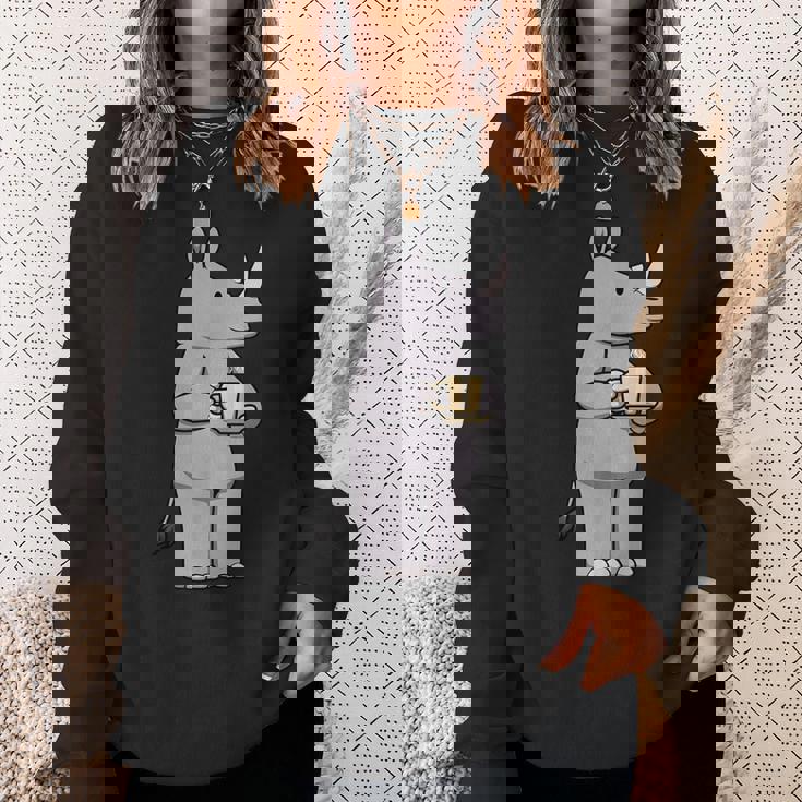 サイ コーヒー 野生動物 サイ スウェットシャツ 彼女への贈り物