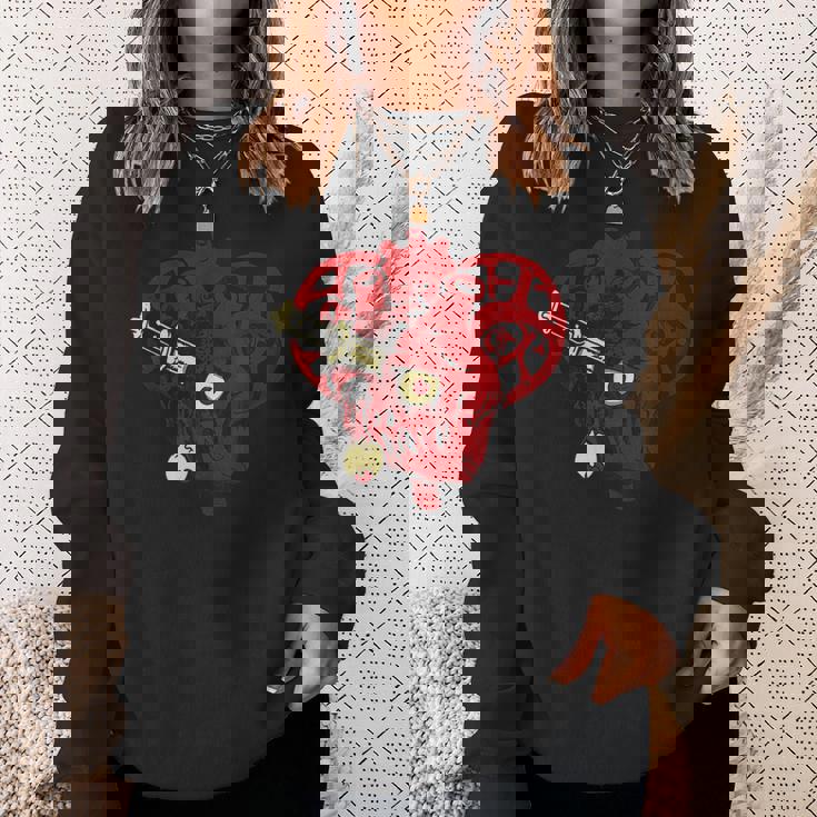 サイコビリー ホラー パンクロック Hr アンデッドハート スウェットシャツ 彼女への贈り物