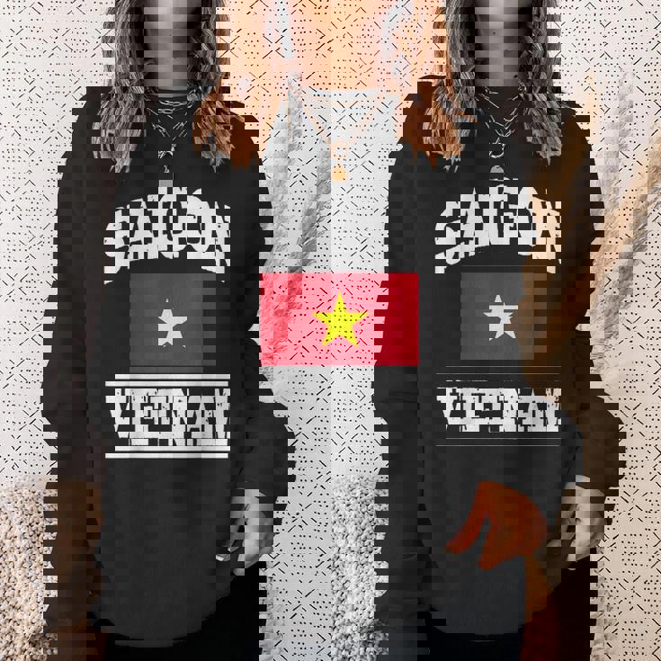 サイゴン ベトナム ホーチミン市 お土産 ベトナム国旗 スウェットシャツ 彼女への贈り物