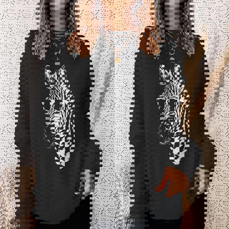 サングラス付きゼブラ おもしろゼブラ スウェットシャツ 彼女への贈り物