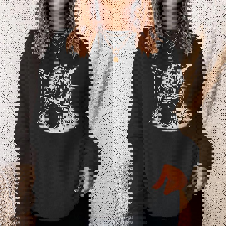 シュナウザー ドラムを弾く ドラマー 犬好き スウェットシャツ 彼女への贈り物