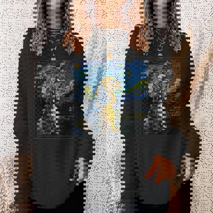 シュルレアリスム 星月夜 イングリッシュコッカースパニエル犬 スウェットシャツ 彼女への贈り物