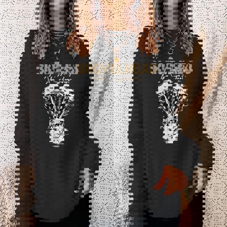 ショベルヘッド チョッパー ボバー オートバイ バイカー オールドスクール Hd スウェットシャツ 彼女への贈り物