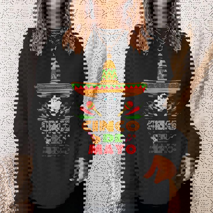 シンコ・デ・マヨ シンコ・デ・マヨのシベリアン・ハスキーの面白い犬 スウェットシャツ 彼女への贈り物